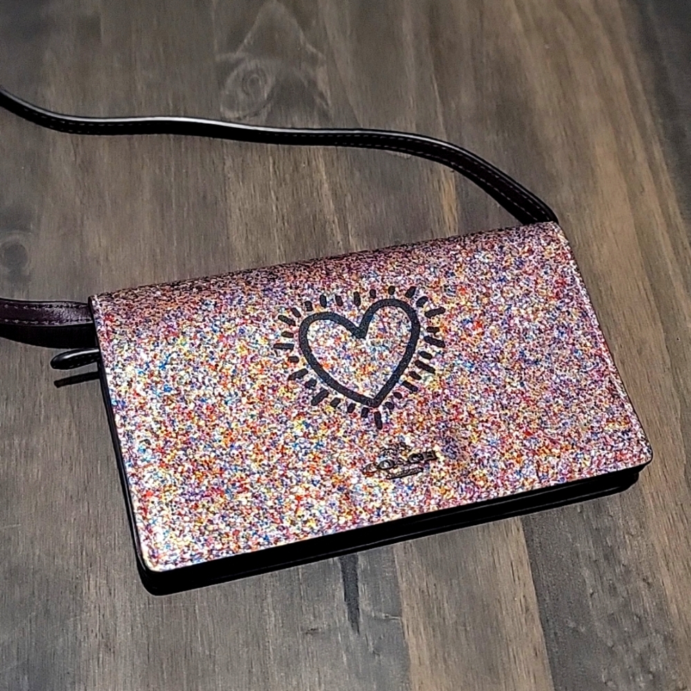 Coach x Keith Haring - Glitter Hayden Foldover Wallet Crossbody